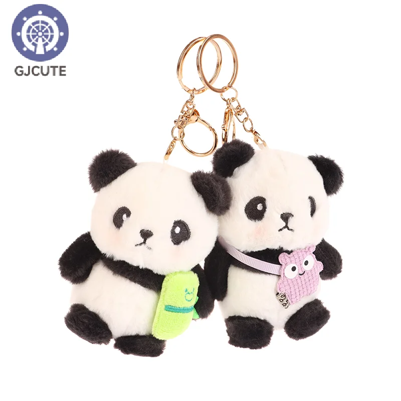 Plush Panda Keychain Cute Cartoon Fruit Panda Doll Keychain Pendant Doll Bag Charm Plush Toy Keychain Doll Small Gift