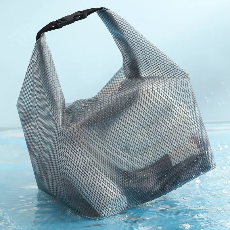 Organizador de viagem portátil simples fivela de viagem à prova dwaterproof água sacos cosméticos grande capacidade bolsa de malha transparente