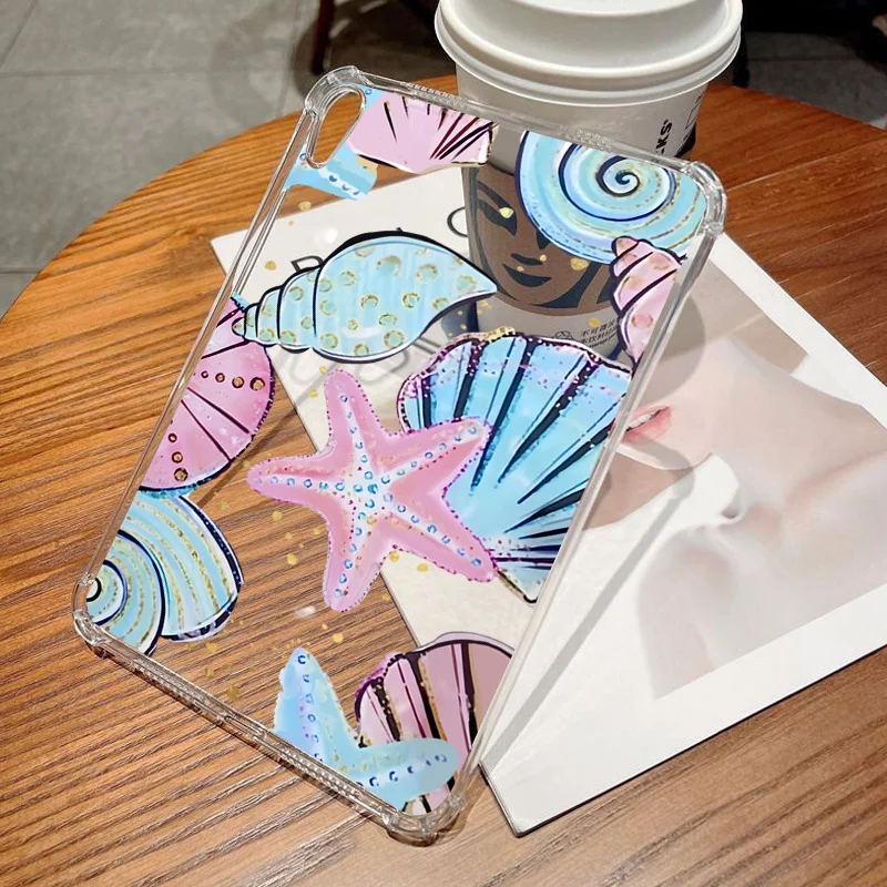 Ocean Elements Colorful Shell Case for iPad Pro 11 Case iPad 10.2 7 8 9 Gen Air 3 4 Air 5 10.9 10th Generation Funda Clear Cover