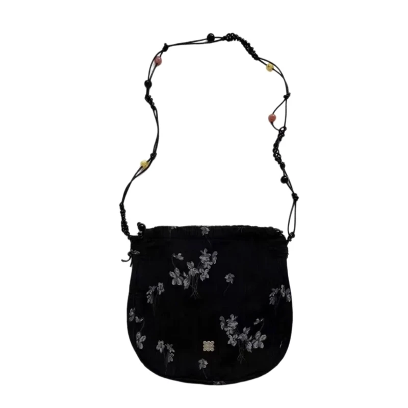 Bolsa feminina com cordão crossbody tecido frisado bolsa ombro pequena bolsa mensageiro E74B