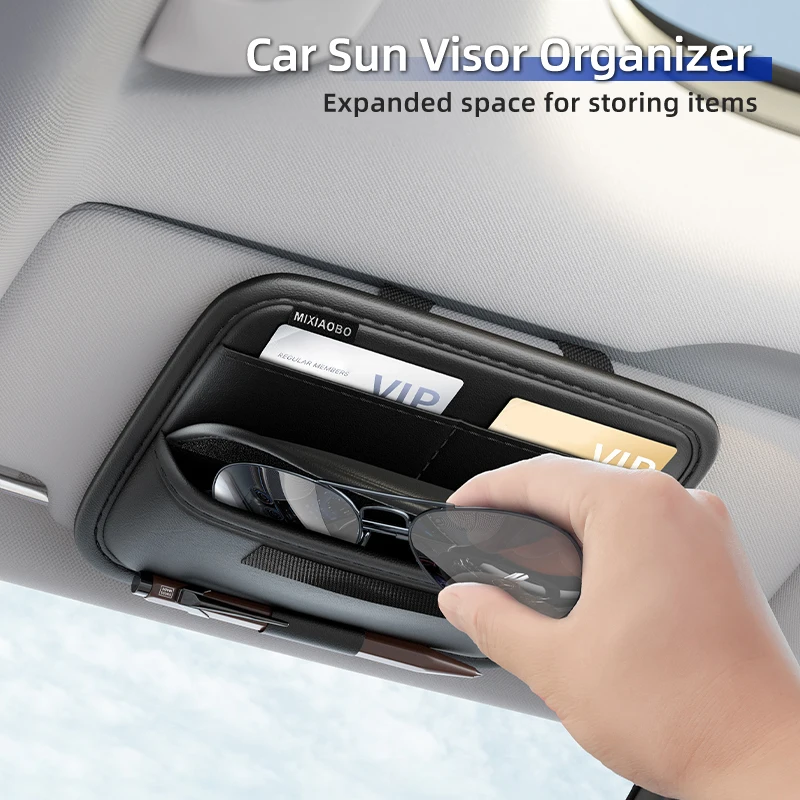 Car Sun Visor Glasses Bag Sunglasses Storage Box For F-ord ST Line Racing RS S Kuga Fiesta Fusion Mondeo Edge Focus Mustang