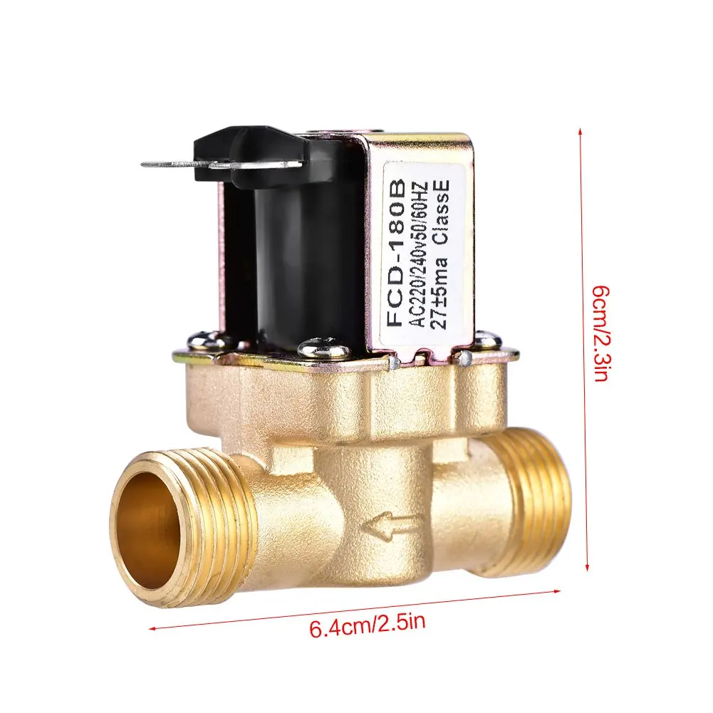 1/2 inch Ac 220V Normally Closed Brass Electric Solenoid Magnetic Valve for Water Control Chemical Liquid Industry Pumps