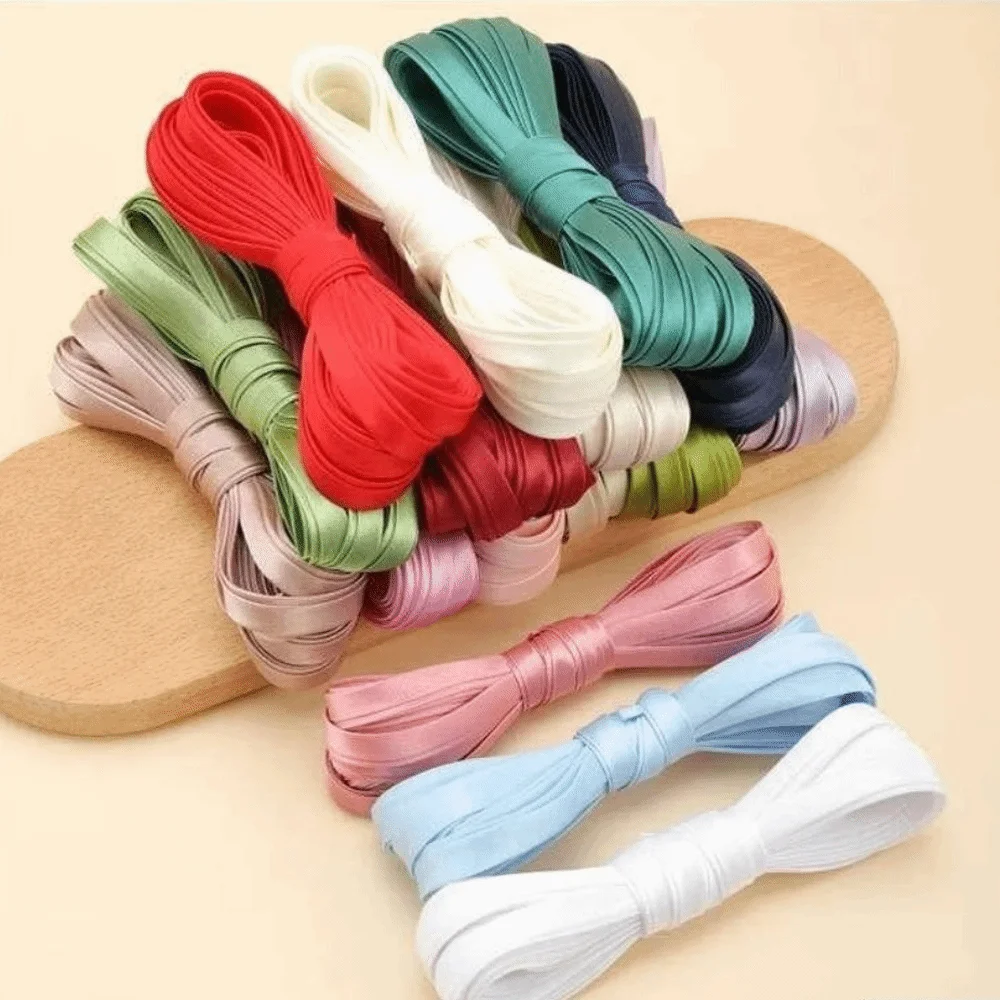 1 cm Stoffkante, Nähband, Schnur, Seil, Satin, 10 mm Breite, 4-fach, eisenfrei, Schrägband, bunt, 5 m, Cheongsam-Rohrbesatz
