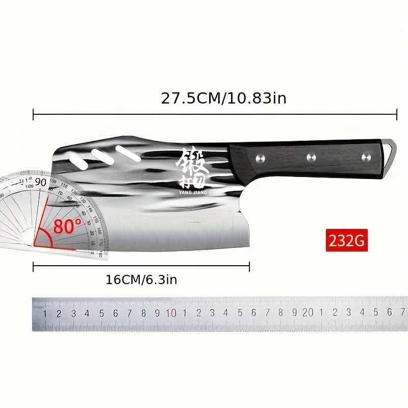 Meat Cleaver, 6.3”Chinese Chopper Slice Knife Chinese Chefs Knife for Meat Vegetable Handle Kitchen Chopping Knife Gift Box