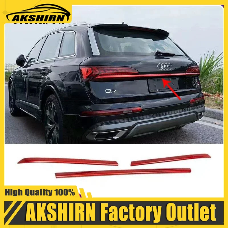 Beautify Fit for AUDI Q7 SQ7 2020-2021 2022 2023 Steel Black Rear Trunk Box Tail Gate Deocr Cover Trim Car Exterior Accessories