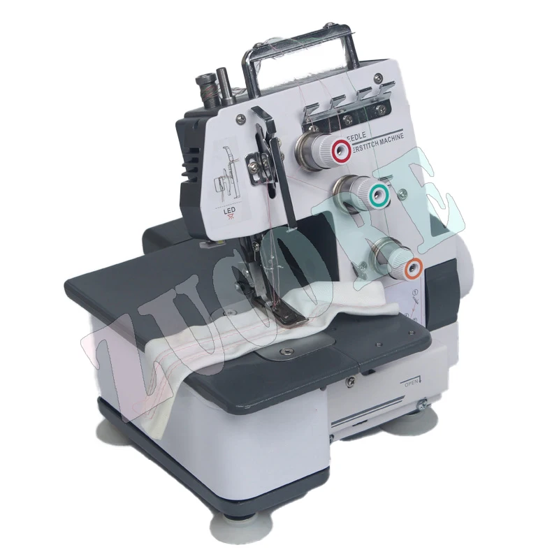 323 Macchina da cucire interlock Zig Zag a tre fili con doppio ago per uso domestico Macchina da cucire overlock elettrica multifunzionale da 2,5 mm