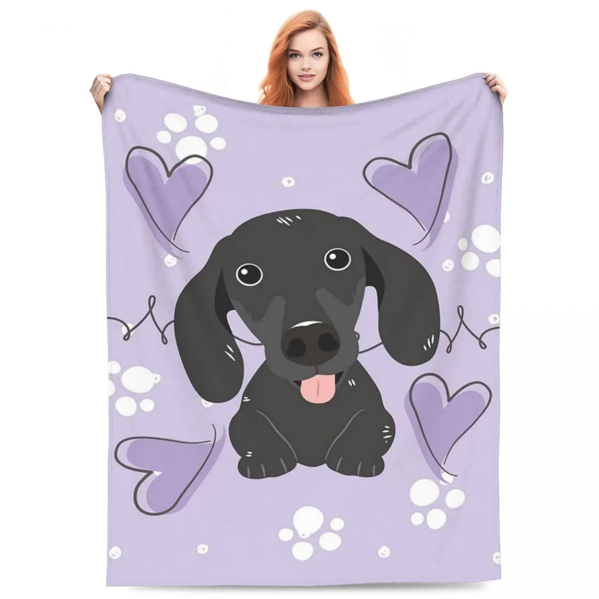 

Dachshund Dog Blanket Fleece Sofa Throw Blanket Lightweight Throw Blankets for Couch Bedding Office Throws Bedspread Quilt