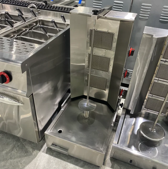 Commercial Gas Doner Kebab Shawarma Machine LPG Natural Gas Available for Professional Restaurant Kitchen BBQ Barbecue Grill