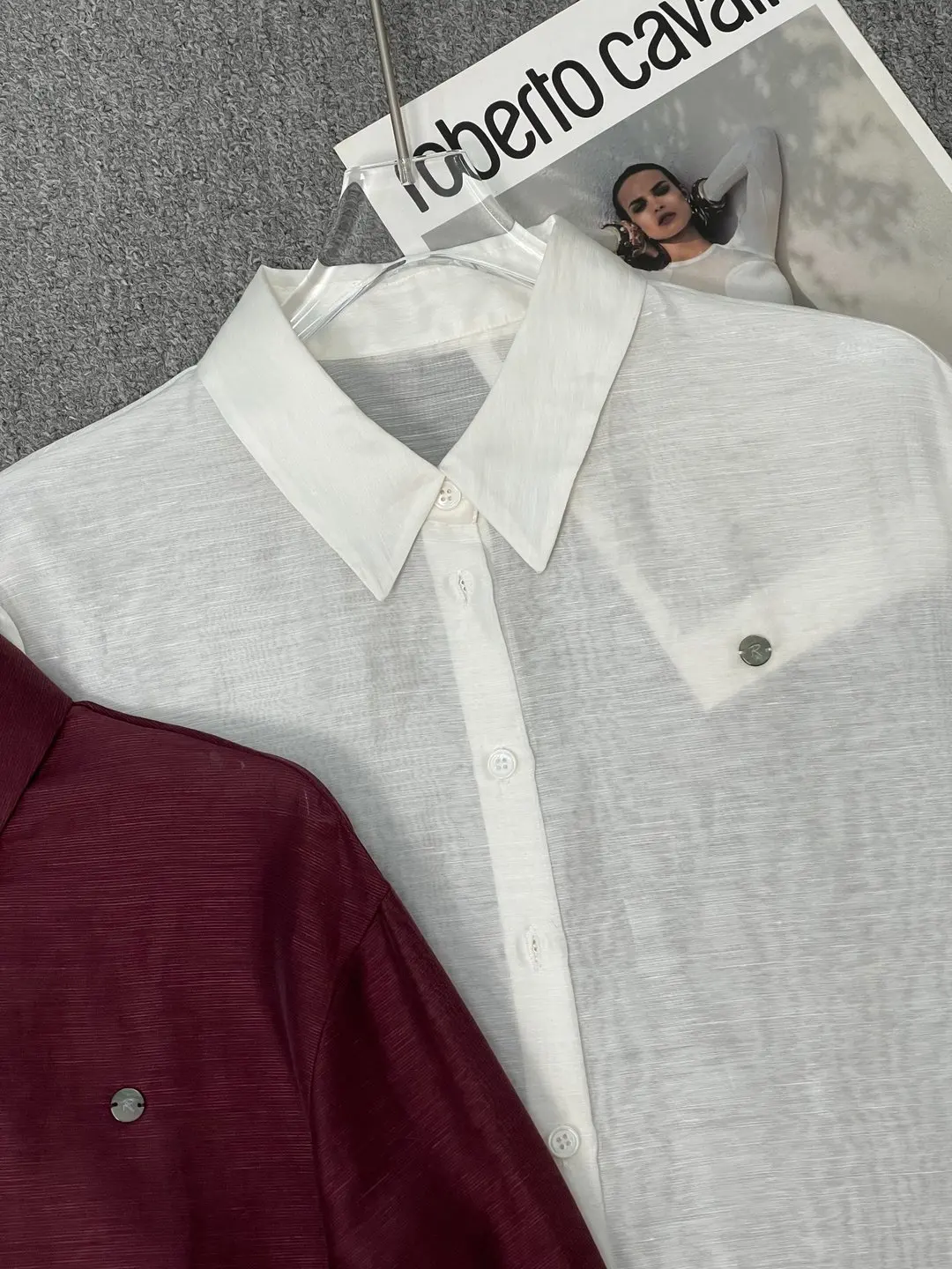 

Ele Pure Color Loose Long Sve irt Collar Commute Sle Casual Fem irt Chinese Production