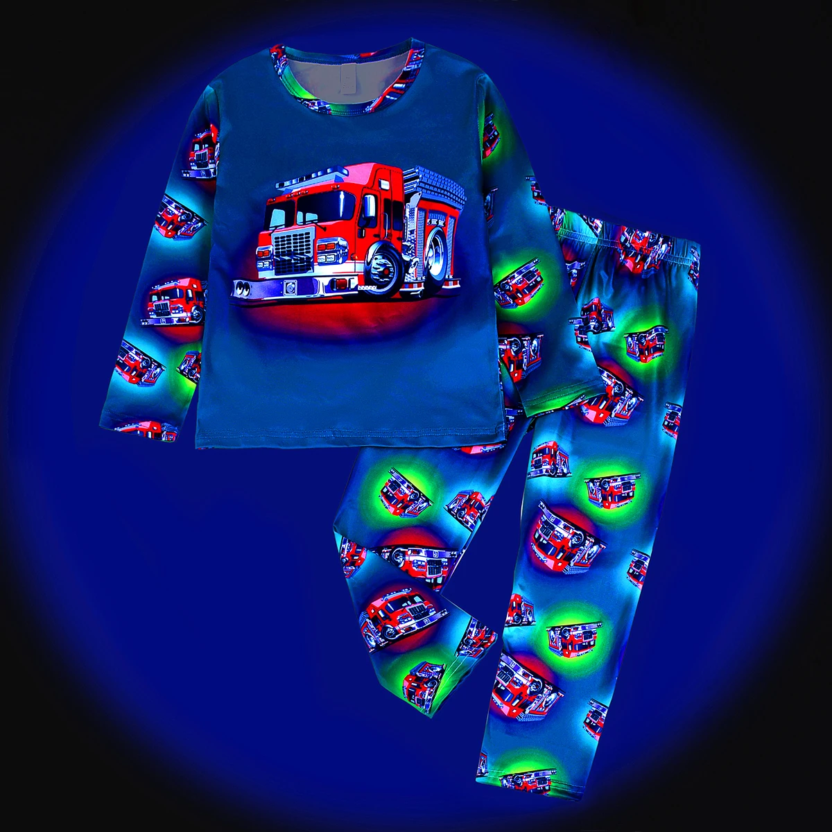 Frühling Herbst Jungen Pyjama-Set Dinosaurier Astronaut Feuerwehrauto Druck Kinder Loungewear – Detail 6