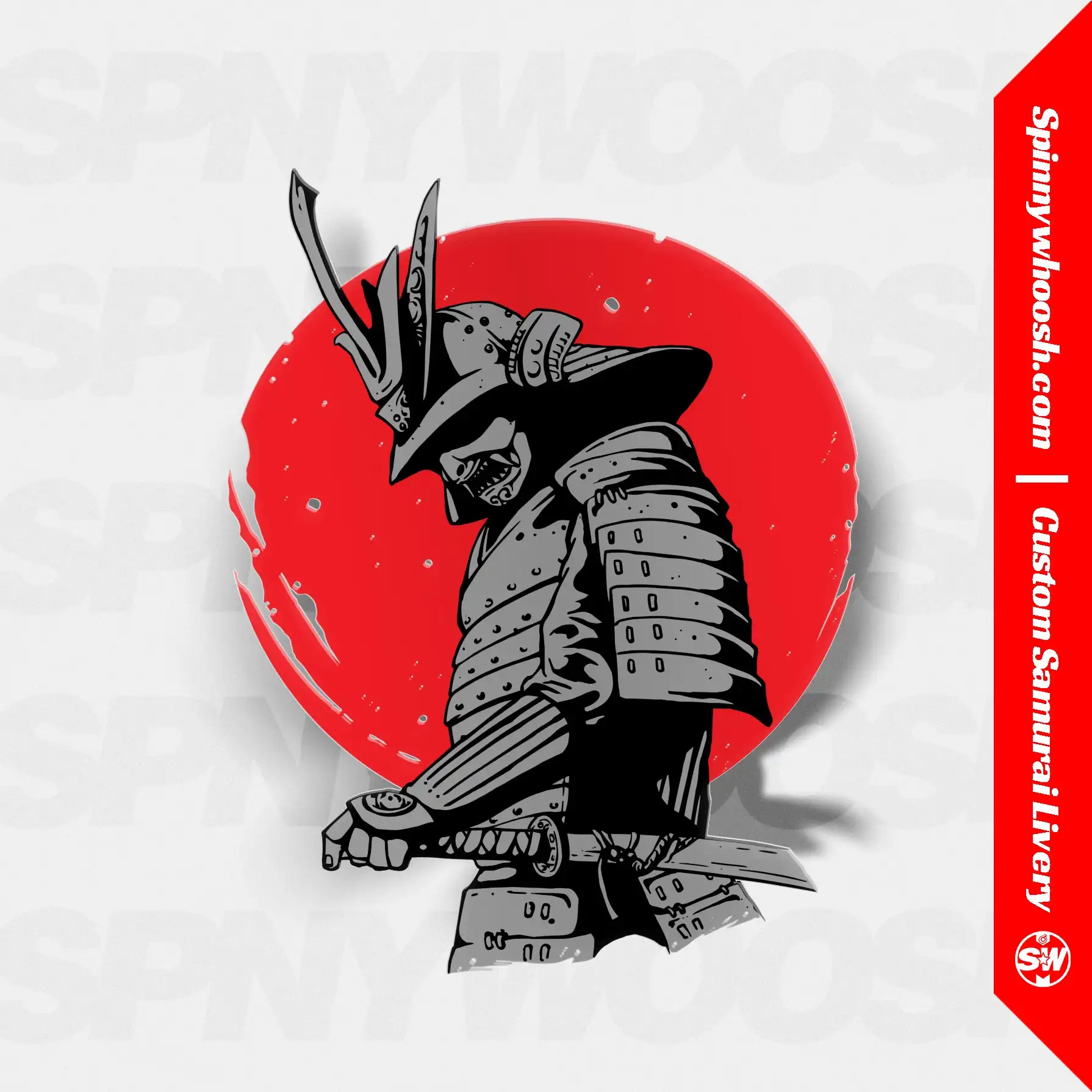 Custom Samurai Livery Racing Side Wrap Abstract Stripes Car Decals Vinyl Stickers Colorful Decals Drift Custom