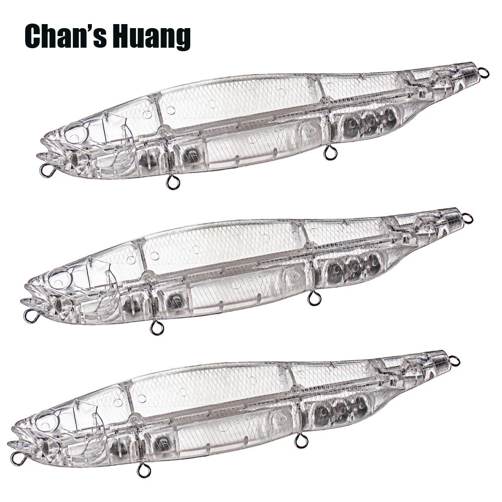 

Chan's Huang 3PCS Big Game Unpainted Pencil DIY Artificial Tuna Bait 7.48INCH 2.25OZ Floating Pencil Fishing Lure Blank Bait