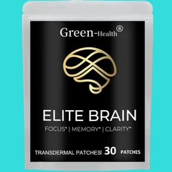 30 Patches Elite Brain Transdermal Patches Lions Mane Vitamin B Complex for Focus, Memory