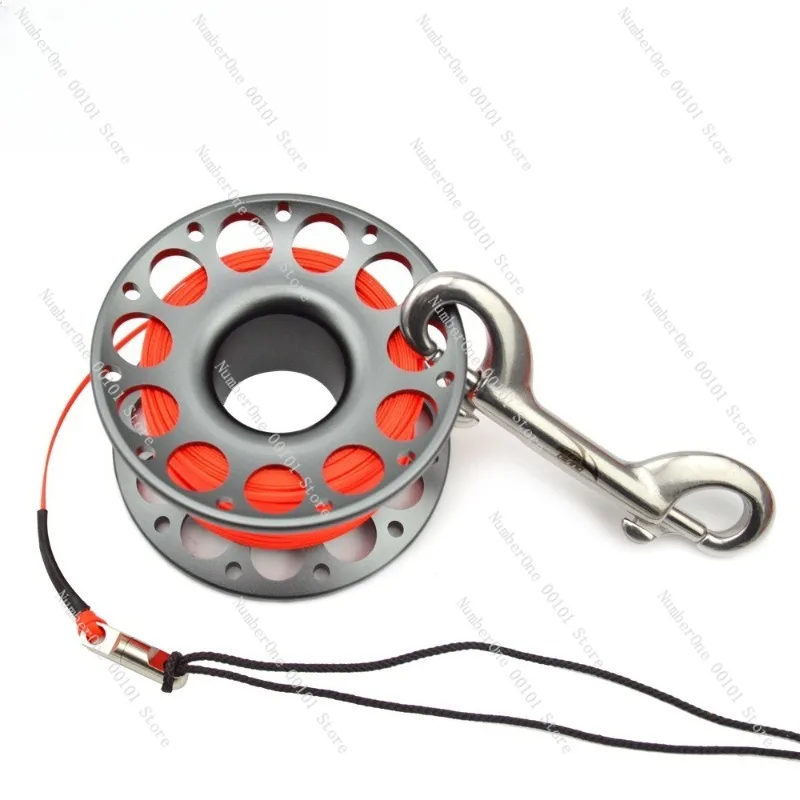 15/30M Aviation Aluminum Pay-Off Wheel Stainless Steel Double Head Hook Scuba Diving Geograph Buoy Rope Release Device FXL-952