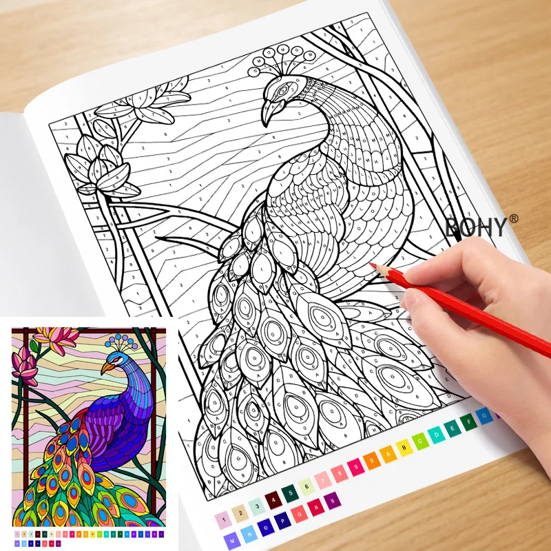 A Digital Coloring Album for Adult Art Style Decompression with 32 Pages Quiet Home Hand Drawing, Practice Color Matching Skills