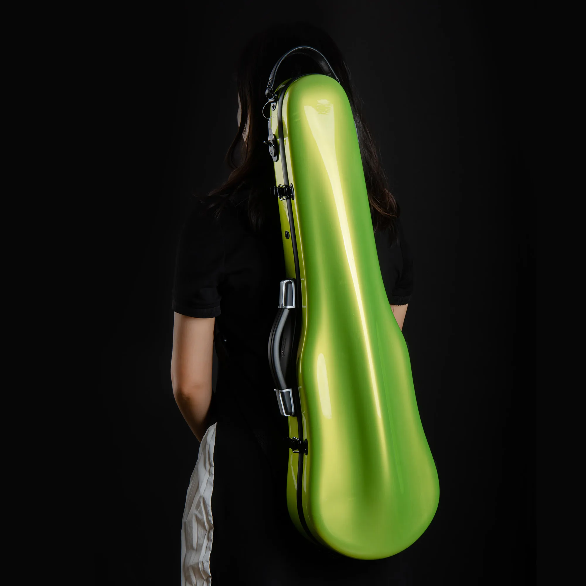 Fashion Style Violin Case Fluorescent Green 4/4-3/4 Size Ultralight Hybrid Carbon Fiber Hard Case with Removable Neck Pad