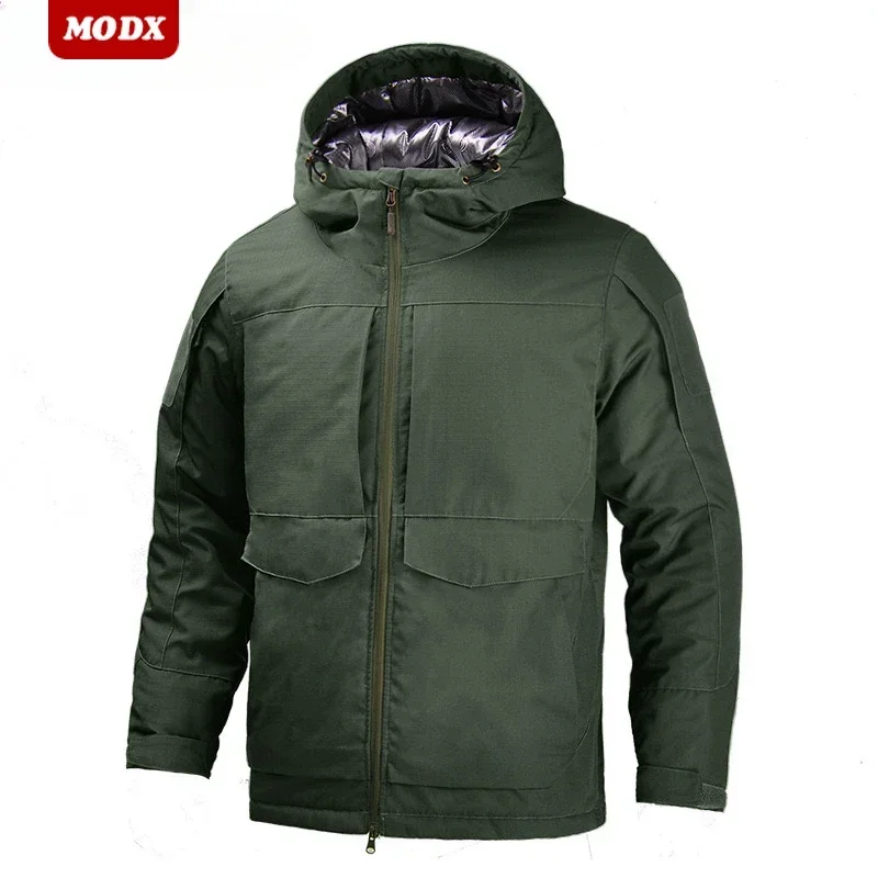 Winter Men Outdoor Camouflage Warm Jacket Multi Pocket Heat Reflection Cotton Clothes Hooded Thicken Wear Resistant Field Jacket