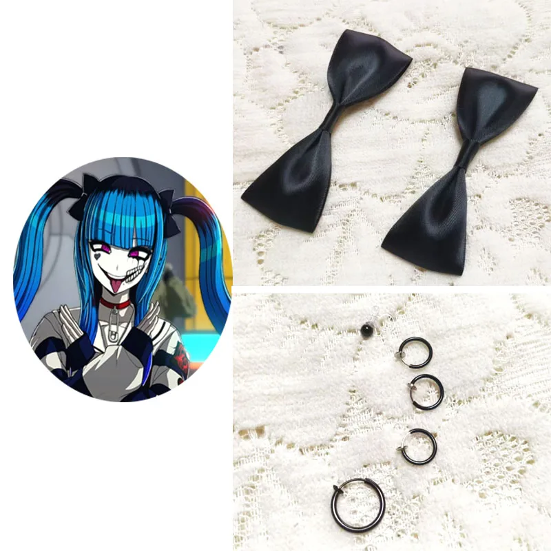 

The Hundred Line Darumi Amemiya Cosplay Accessories Bow Tie Hairclips Ear Loops Last Defense Academy Halloween Party Headwear