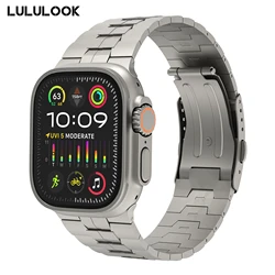 Lululook Titanium Band For Apple Watch Ultra 49mm Band Titanium Strap With Double Button Clasp For iWatch Ultra 2 / Ultra