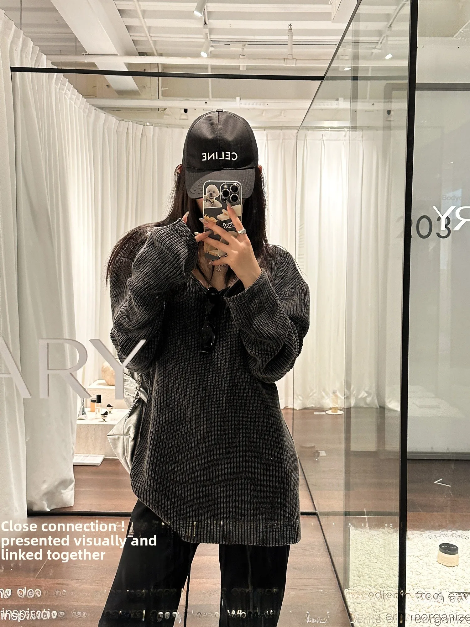 

Свободный женский трикотаж Long Sve V-Ne SUONE Water Wa ey, удобный повседневный топ на осень-зиму New Faion