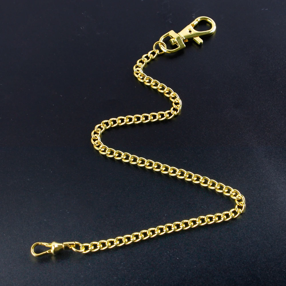 Men\'s 37.5cm Albert Pocket Watch Vest Chain with Circle Spring Clasp Chain Pocket Watch Vintage Metal Steel Chain Accessory