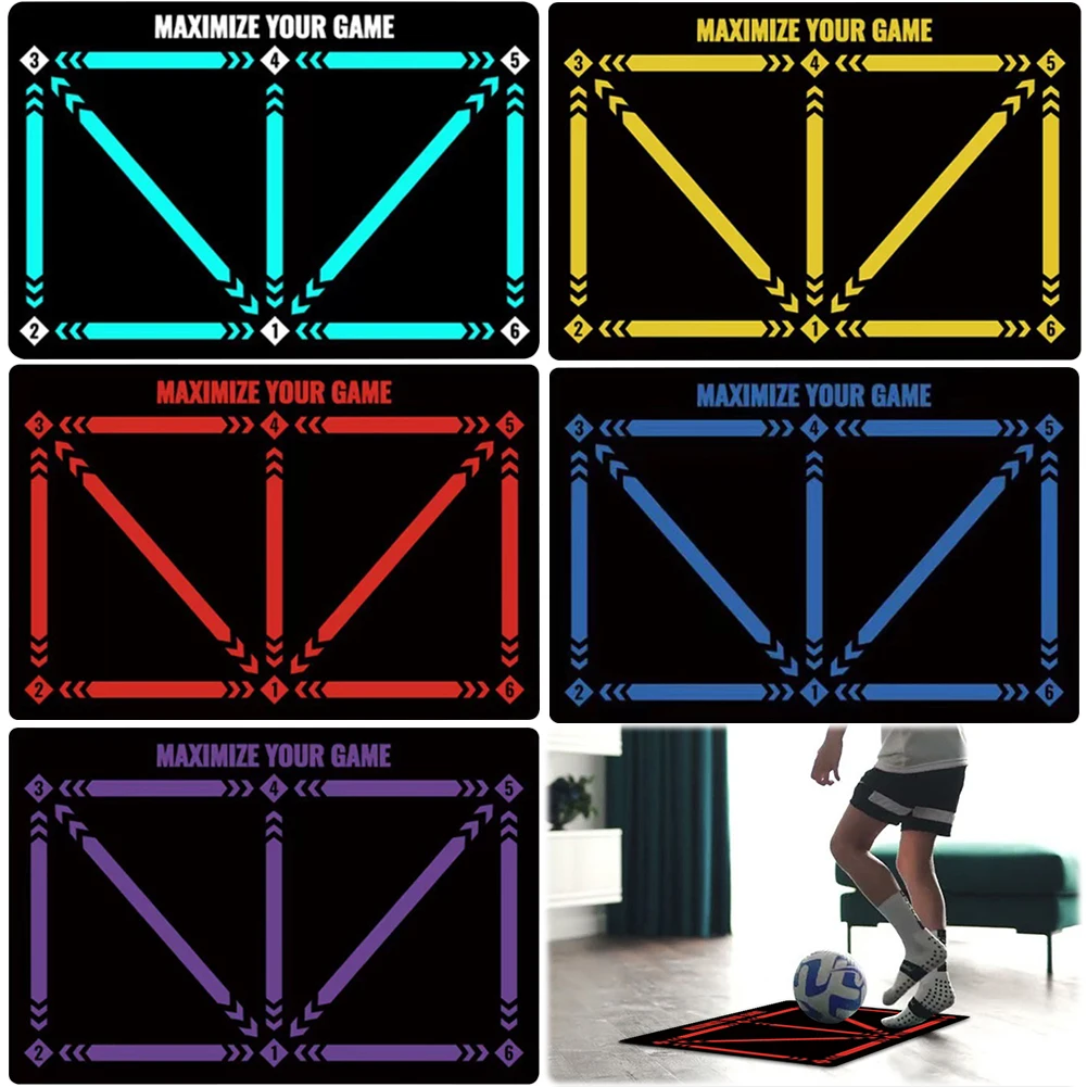 

Dribble Training Mat Non-Slip Foldable Football Mat Wear-Resistant Football Footstep Training Rug Indoor Ourdoor Equipment