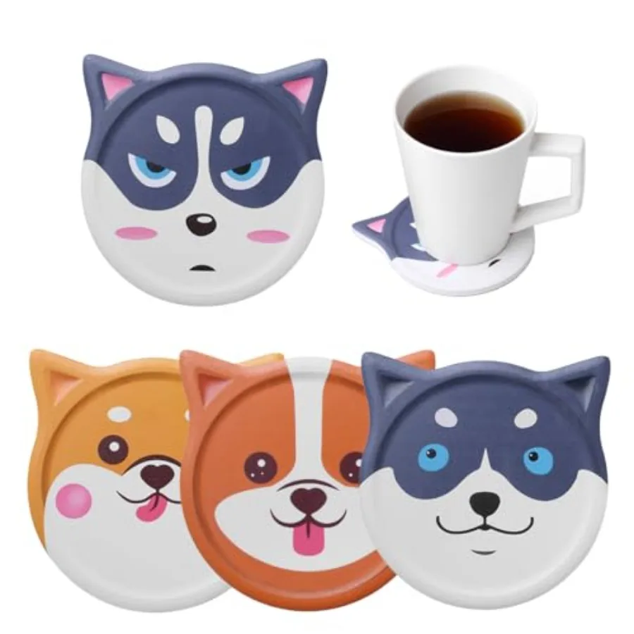 

Dog Lover Gifts Funny Coasters for Drinks Absorbent Dog Themed Gift for Dog Mama Dog Dad Christmas Birthday Housewarming Gifts