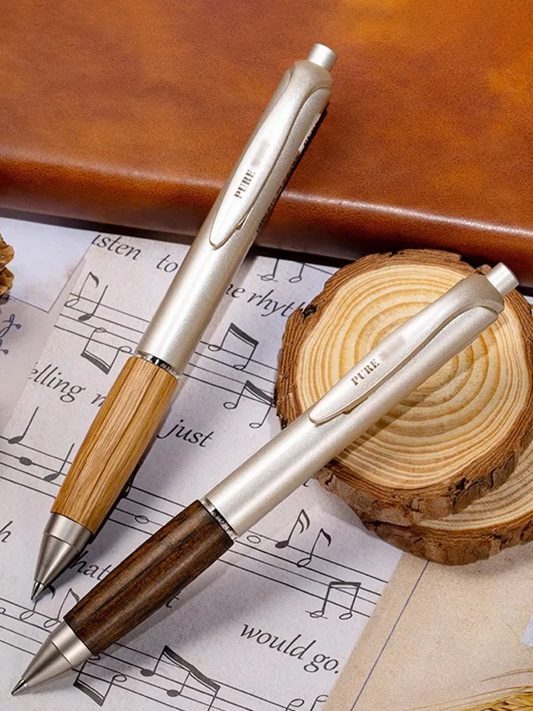 

1PCS Japan Uni Mitsubishi Neutral Pen UMN-515 Oak Grip Retro Log Wood Grain Examination Office Signature Pen School Supplies