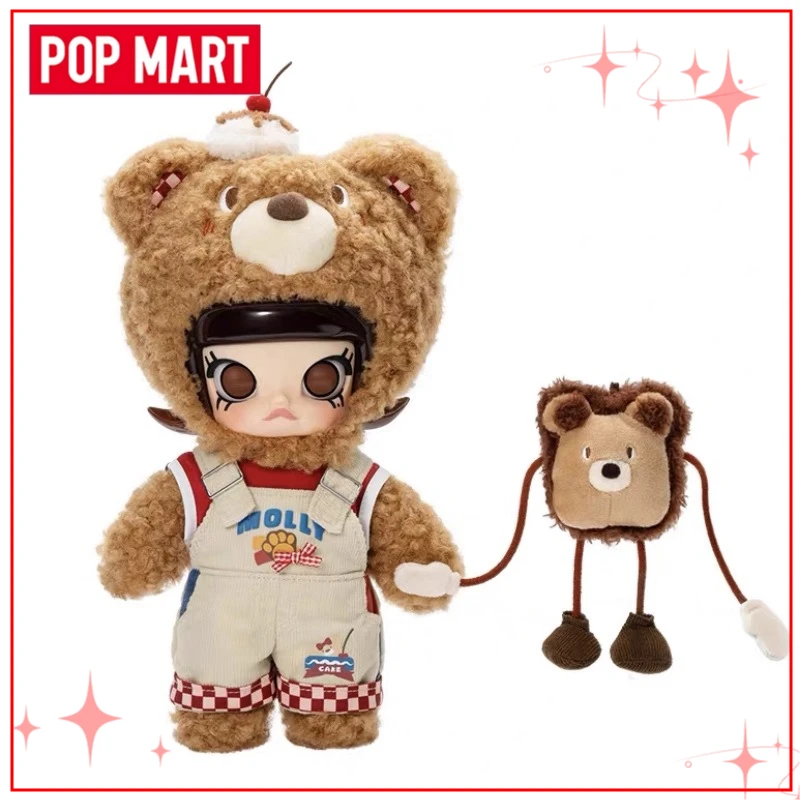 

Original POP MART MOLLY Hide-and-Seek 1/8 Action Figure, BJD Molly Teddy Bear Bread Doll, Peripheral and Gift Decoration