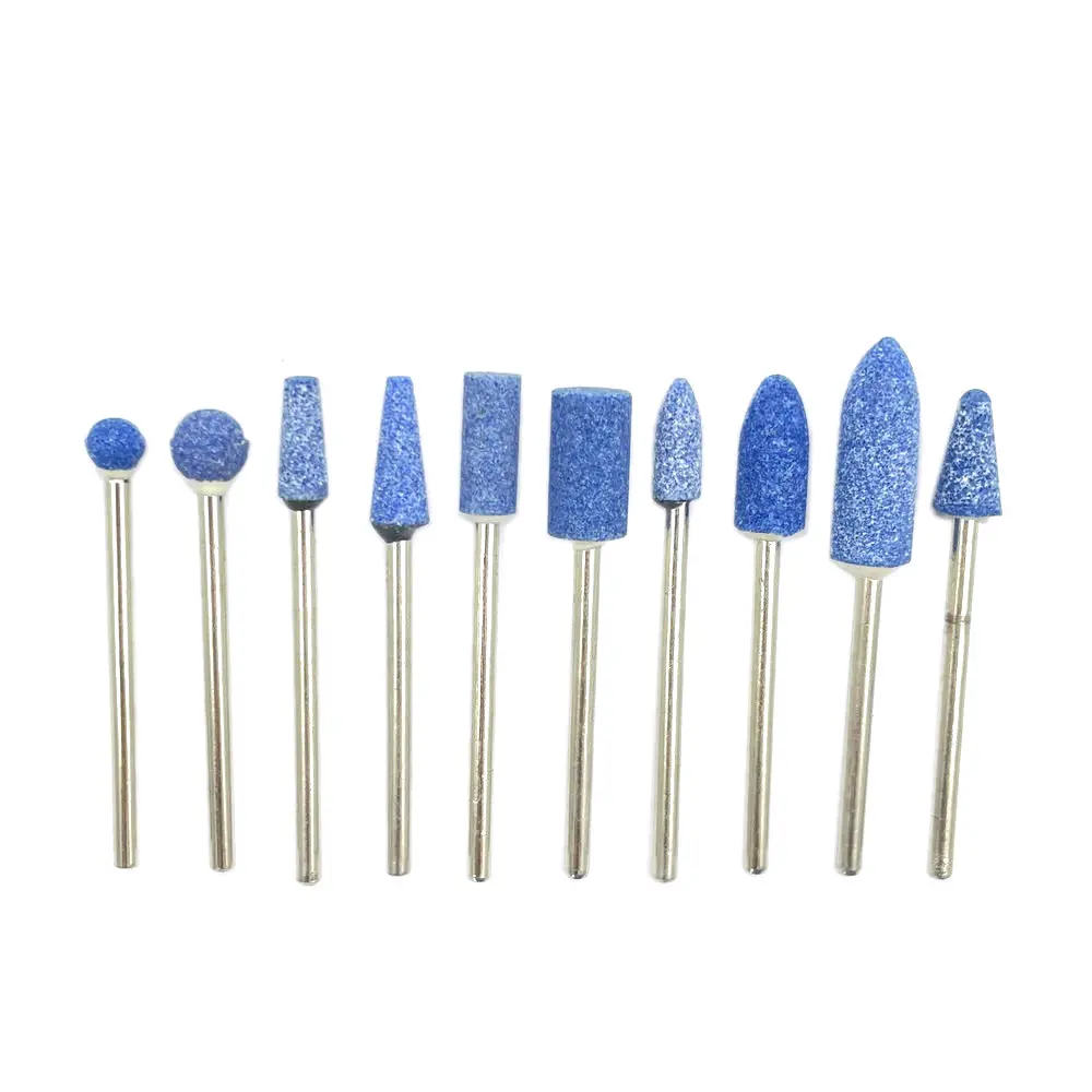 10pcs/set Dental Stone Grinder Polisher Burs 2.35mm Shank For Contouring Shaping Porcelain Dental Rotary Stone Polisher