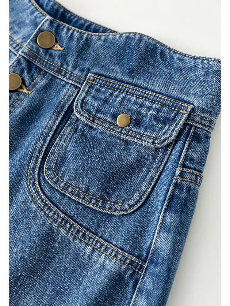 Dushu 100% Katoen Shorts Golvende Taille Ontwerp Retro Hoge Taille Denim Shorts Vrouwen Zomer A-lijn Alle-Match Toevallige Slanke denim Shorts