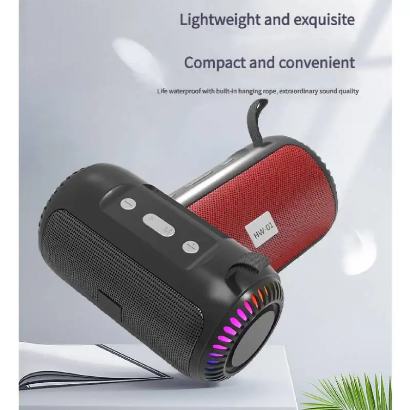 RGB Lighting Speaker Portable Bluetooth Speaker HW-01BT5.0 Sound Box 5 Hours High Quality speaker