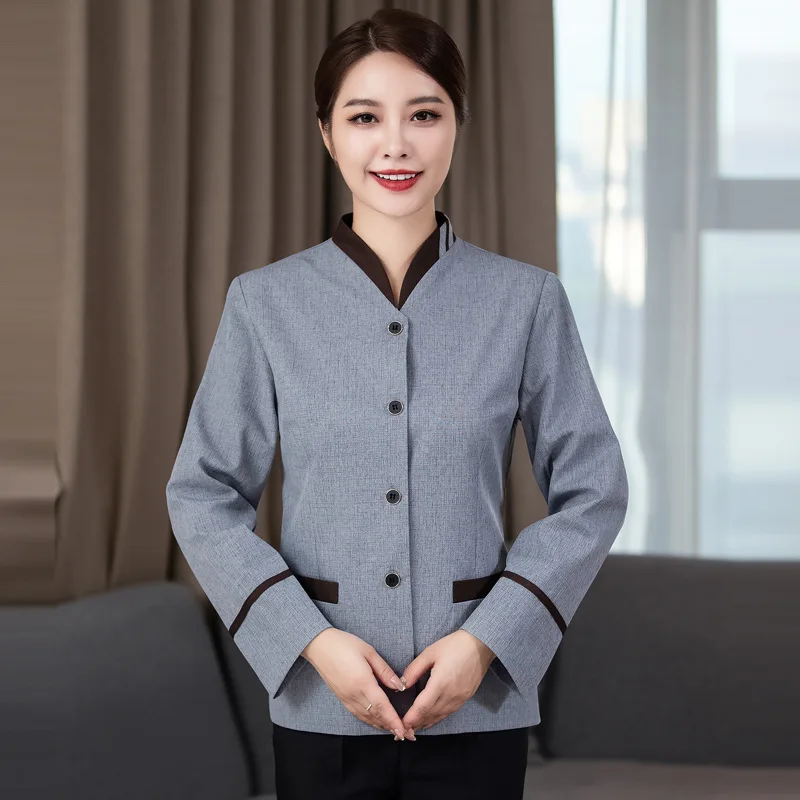 

Униформа с длинными рукавами для персонала по уборке отелей, обслуживанию номеров и уборщиков помещений на осень и зиму.