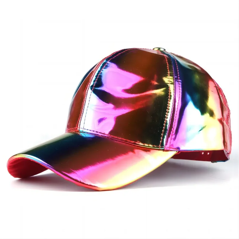 Baseball Cap New Light Version Laser Baseball Cap Male Street Trend PU Duck Cap Female Hat