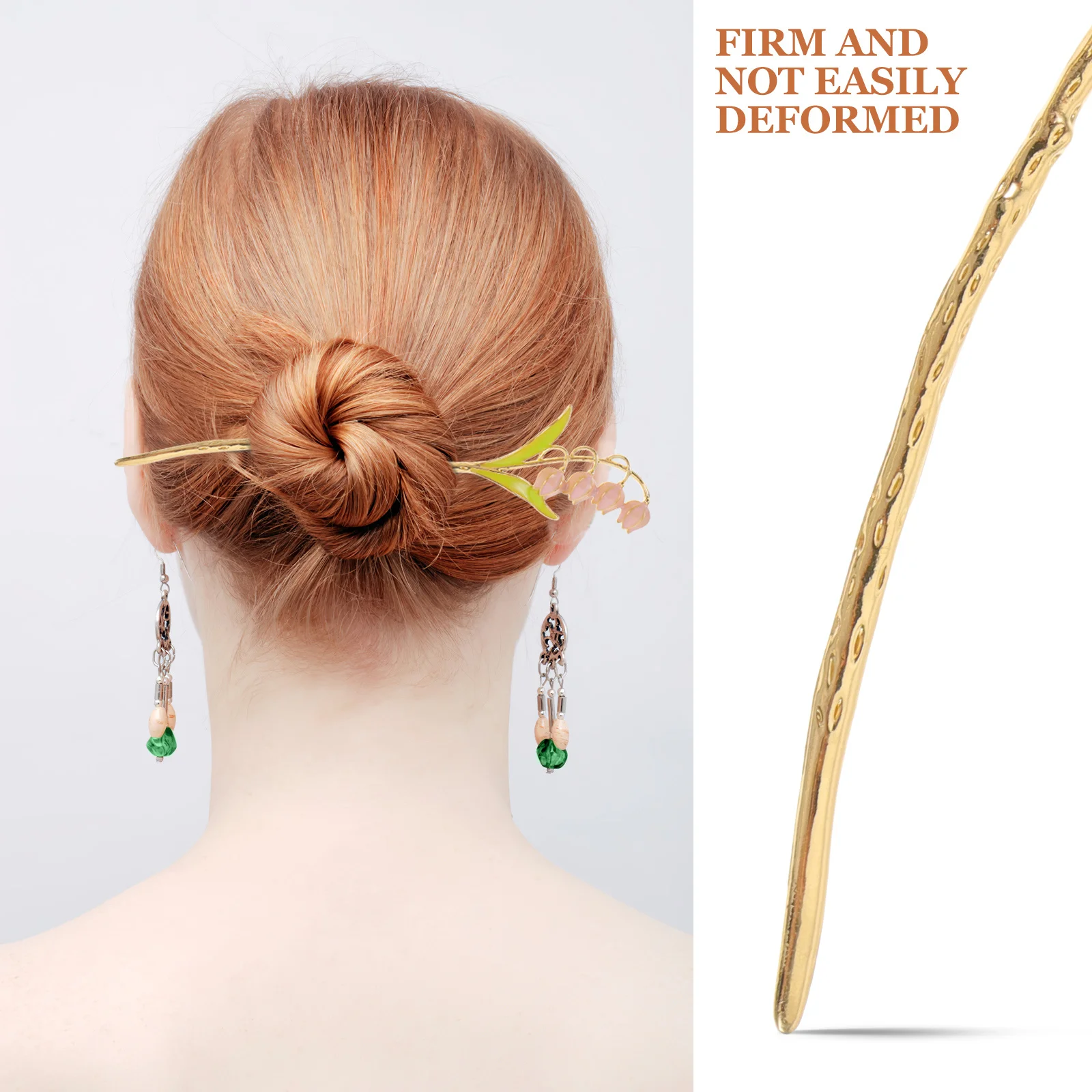 2 個の中国風のヘアスティック、滑らかなエッジ、耐久性、実用的、ユニークなギフト、漢服愛好家のヘア箸