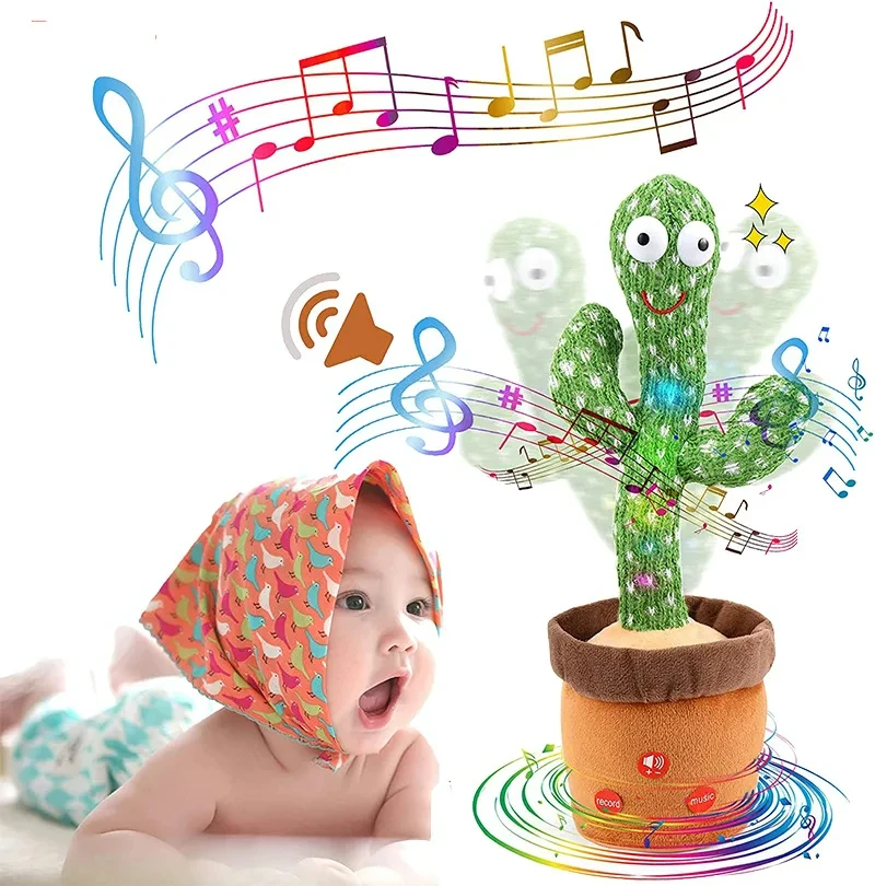 

2026 New 1pc Dancing Cactus Toy Repeat Talking Song Speaker Wriggle Dancing Sing Talk Plushie Stuffed Interaction and Decoration