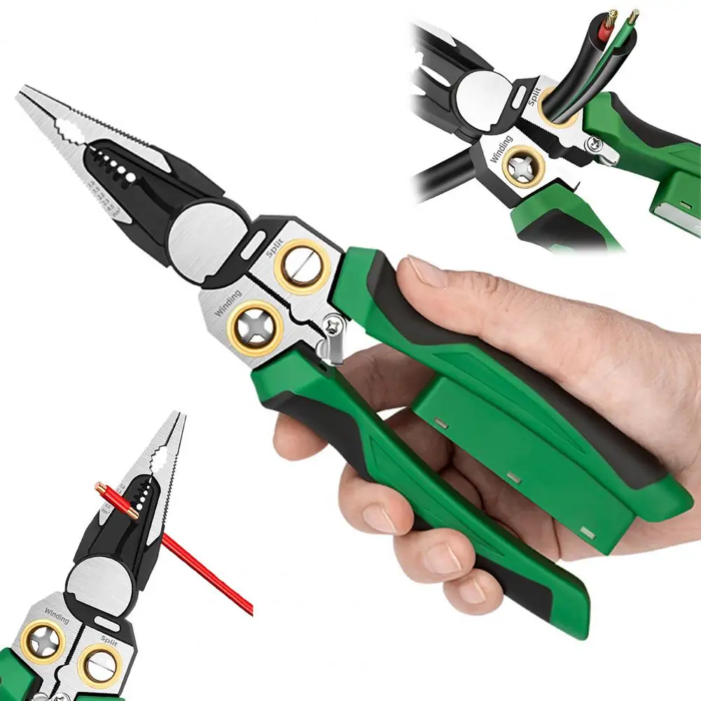 

Multifunctional Wire Stripper with Voltage Tester Ergonomic Handle Portable Electric Wire Stripping Tool Cable Cutter