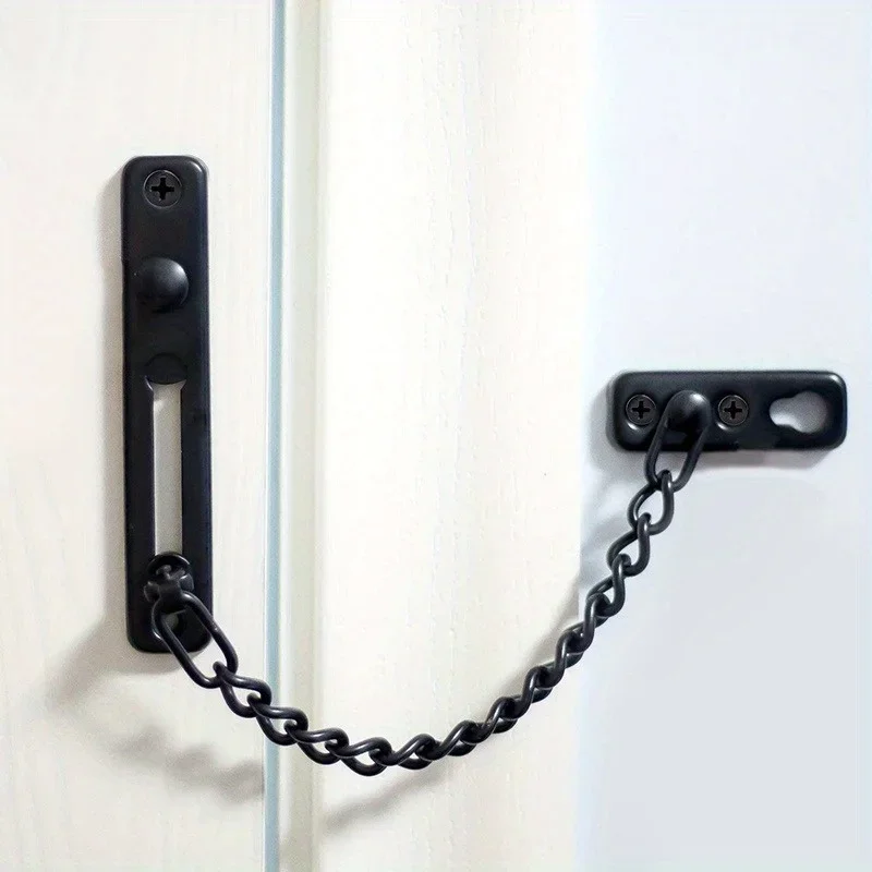 Stainless Steel Keys Are Hotlink-proof,Door Chain Lock Security Chain Guard Spring Anti Theft Press Heavy Duty Polished Latch