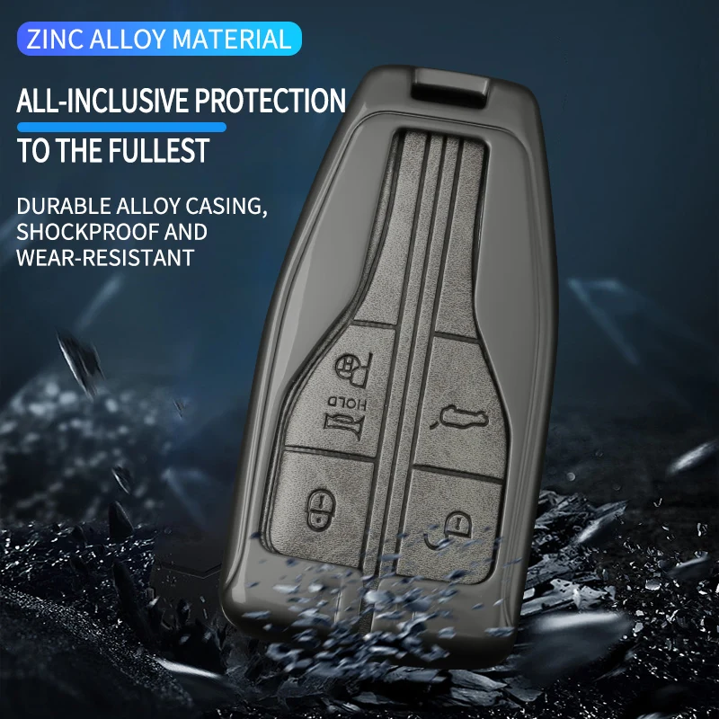 Durable Metal Leather Key Case, For Hongqi HS5 H5 H9 HS7 H7 L5 HS3 L9 Protective Remote Control Car Key Cover Gadget Funda Llave