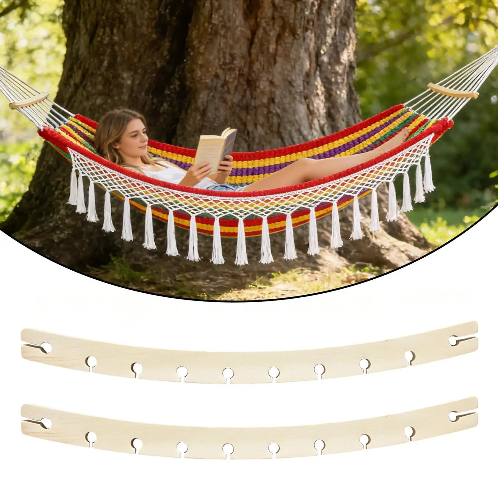 Hammock Swing Spreader Bar 2 Pieces Arched Swing Crossbars Parts Hammock Replacement Supports For Outdoor Porch Deck Patio