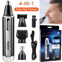 Kemei 4-in-1 Electric Nose Hair Trimmer For Men and Women Ear Neck Eyebrow Trimmer Shaver Clean Trimmer Razor Remover Kit