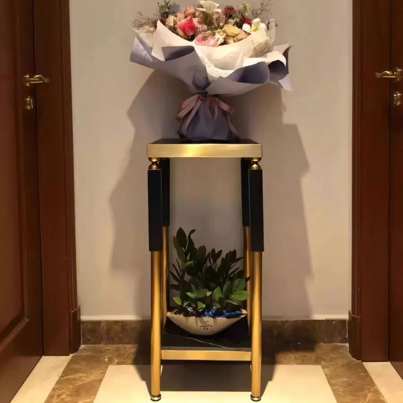 

Luxury Italian Style Plant Stand Modern Floor Display Shelf Stainless Steel Living Room Flowerpot Stand Balcony Interior Decor