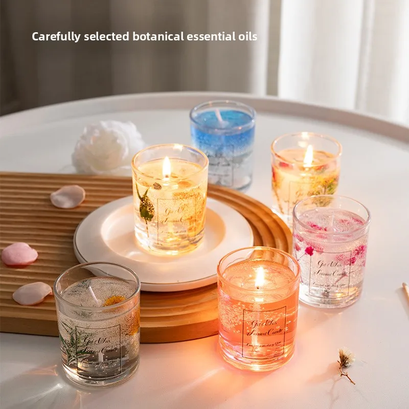 New Jelly Candle Home Bedroom Romantic Fragrance Hotel Glass