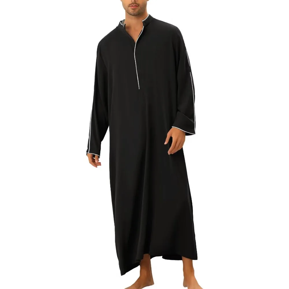 Men's Arab Long Shirt Simple Style Muslim Shirt Robe Casual Islamic and Cultural Clothing Robe for Daily Use for Men