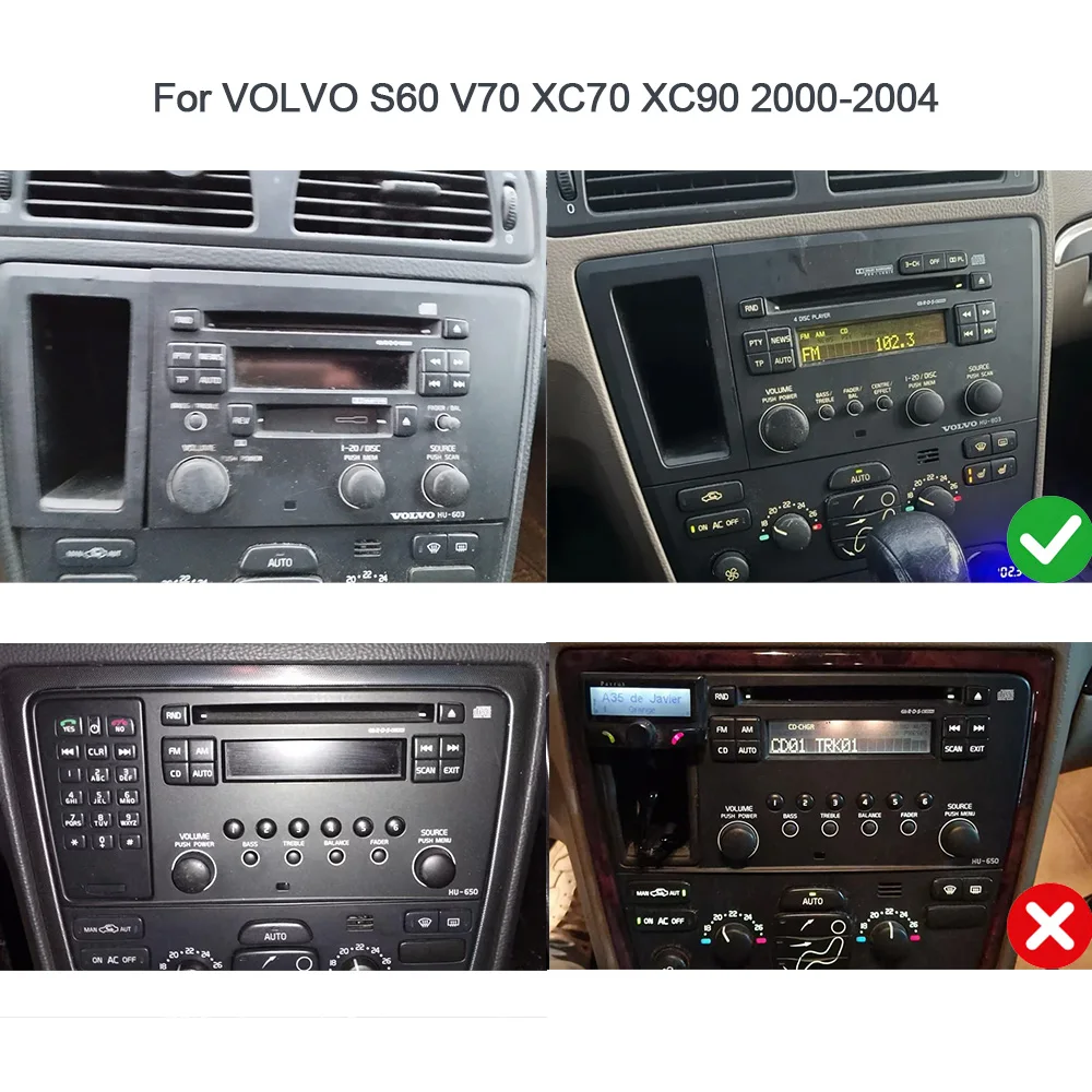 8' Carplay Android 14 8G+128G 8Core GPS Car Android Player Wifi Multimedia For VOLVO S60 V70 XC70 XC90 2000 2001 2002 2003 2004 - view 3