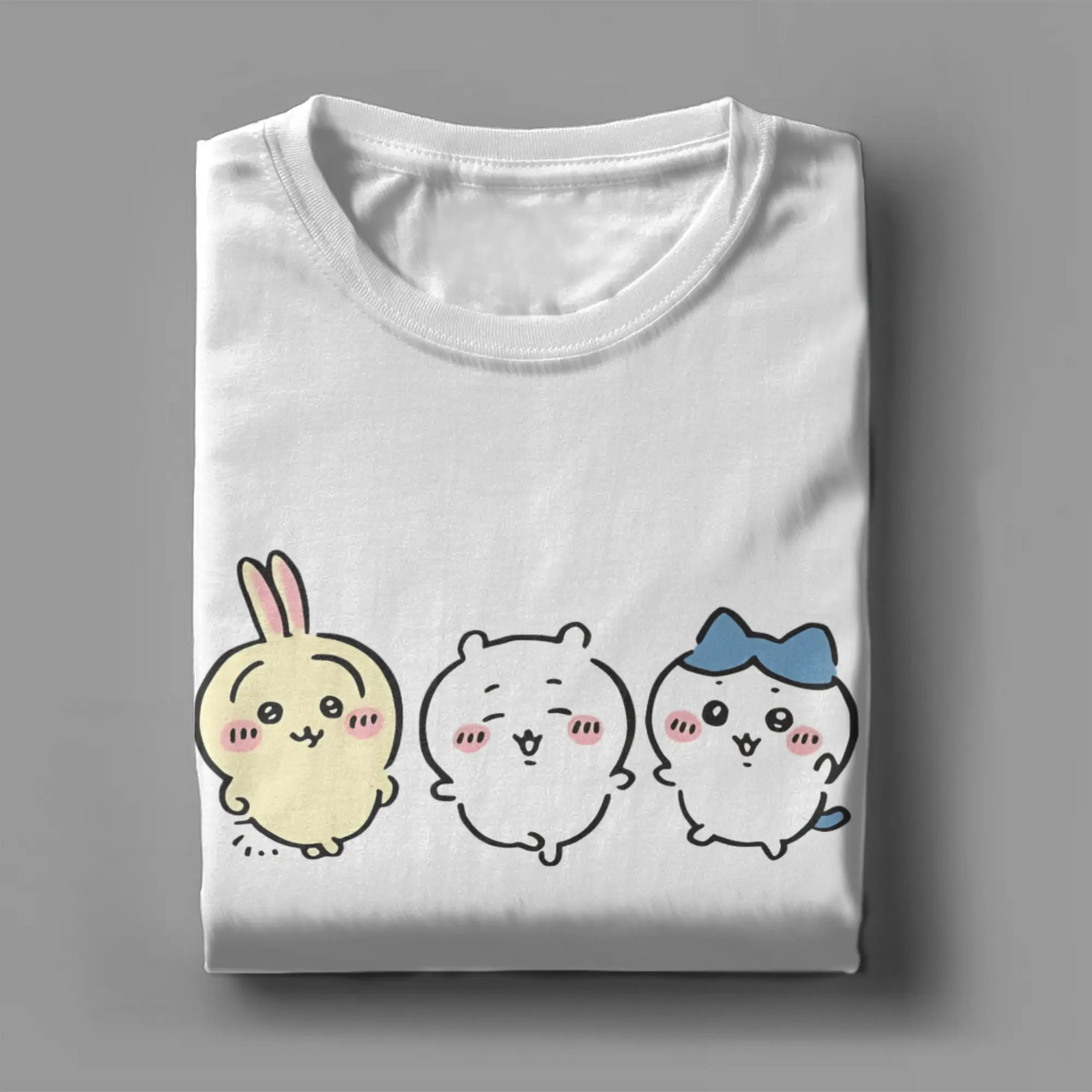 Vintage T-Shirt Chiikawas Hachiware Usagi, süße Kawaii-Baumwoll-T-Shirts, modisches T-Shirt für Herren, kurzärmelige Kleidung – Detail 4
