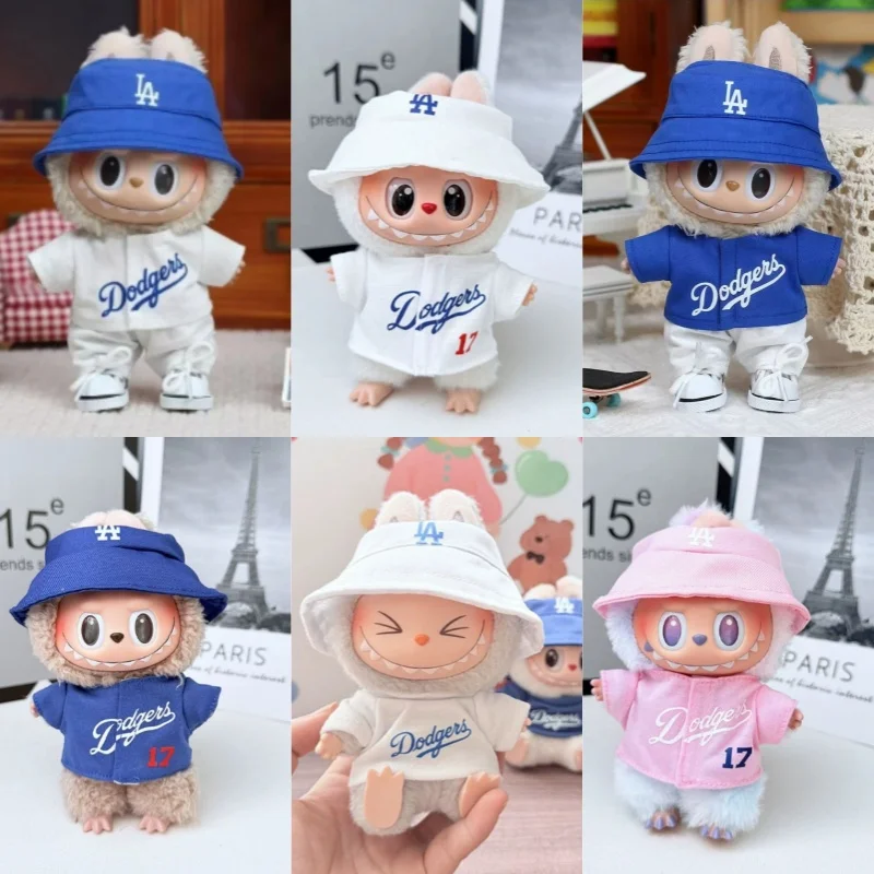 

Одежда для куклы Mini Labubu 15-17 см, спортивная серия, роскошный дизайн, теннисный стиль, комплект с бейсбольными кроссовками и аксессуарами