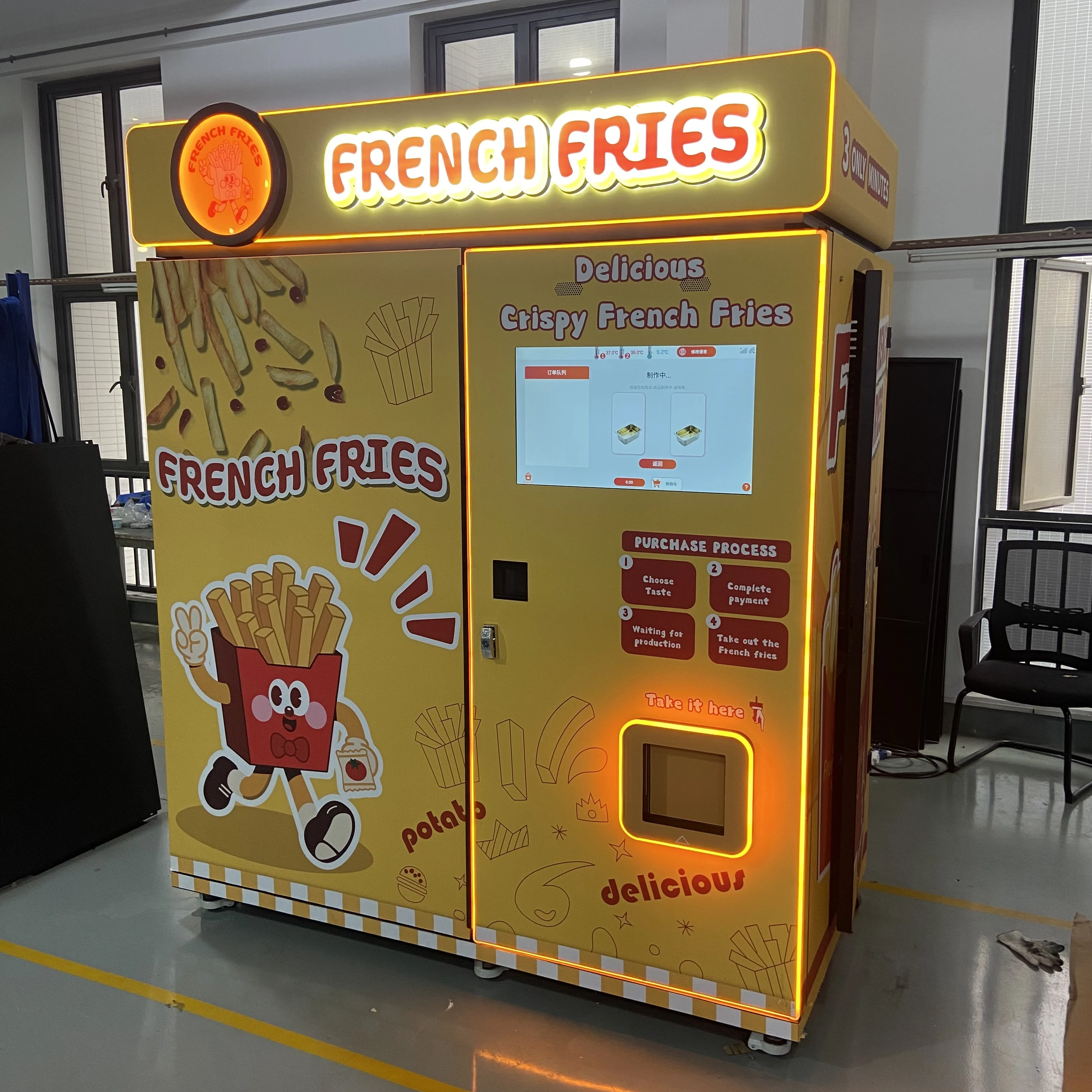 FL Hot Food Vending Machine Anti‑burn Hot Meal Automatic Vending Device For Factory Staff Canteen 24 Hours Unattended Working