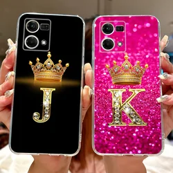 For Oppo F21 Pro 4G Case Reno7 4G CPH2363 New Crown Letters Cover Soft Silicone Phone Case For Oppo Reno8 Reno 7 F21Pro 4G Shell