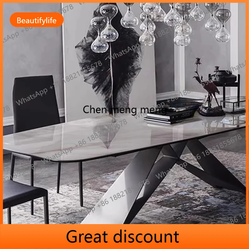 

D53 Luxury Modern Dining Table Living Room Dining Room Retractable Center Italian Design Salon